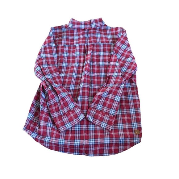 Tea Collection USA Plaid Flannel Shirt Size 10 - Picture 4 of 4